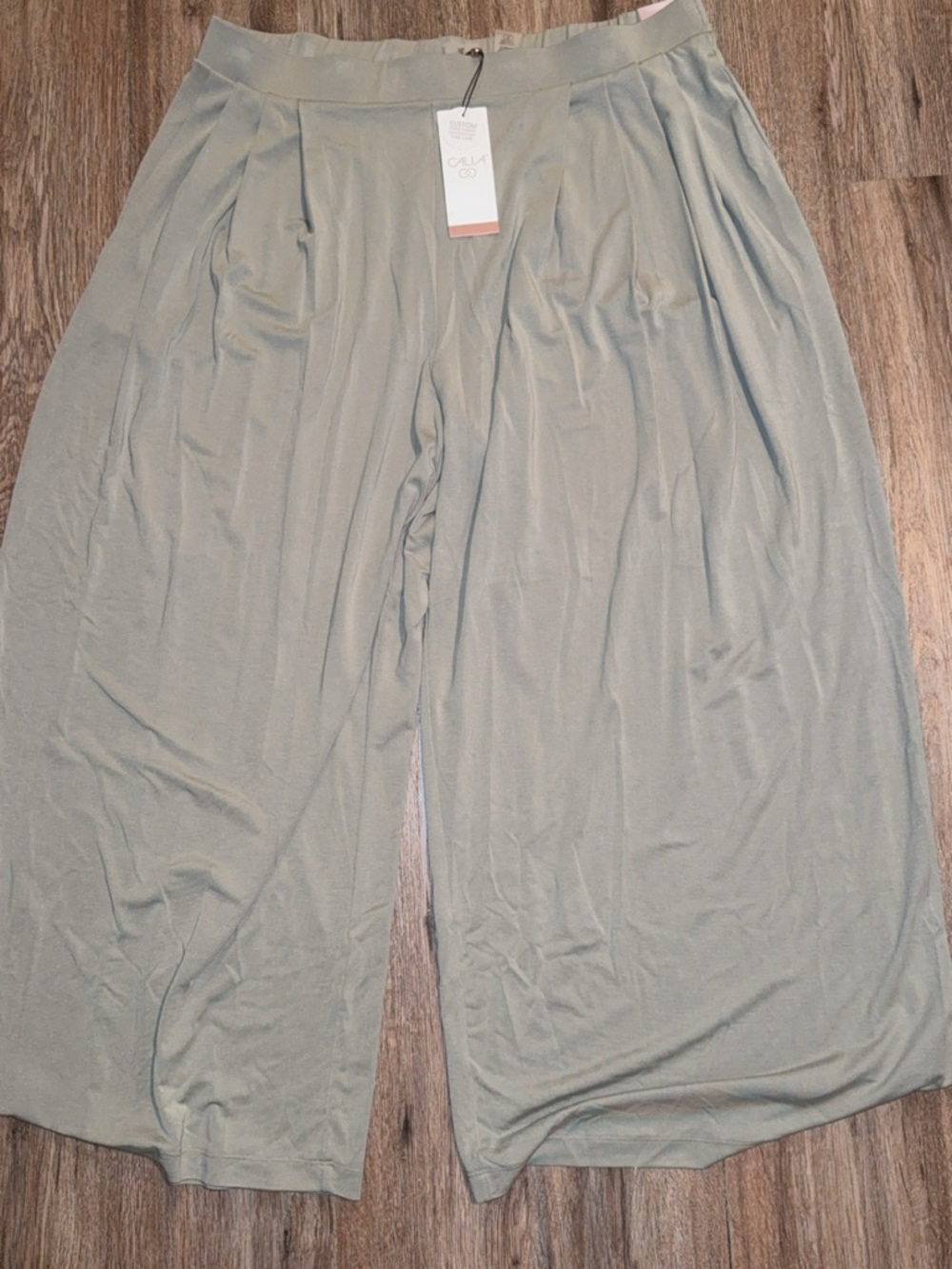Calia  Light Sage Green Wide Leg Pleated pants